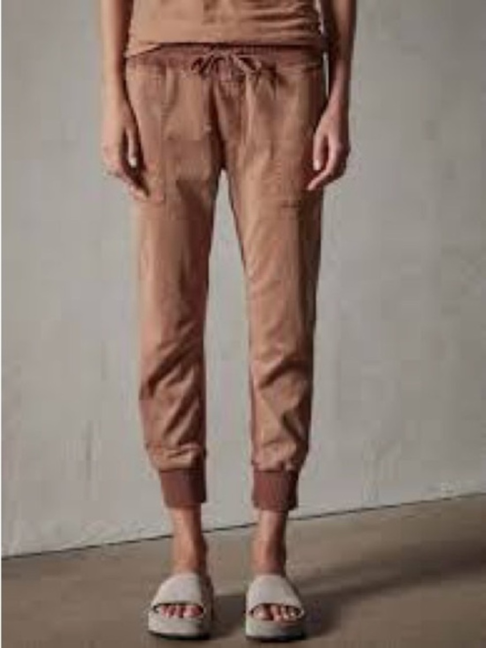 Jane’s Perse Mixed Media Joggers Size 0 XS Rust Copper